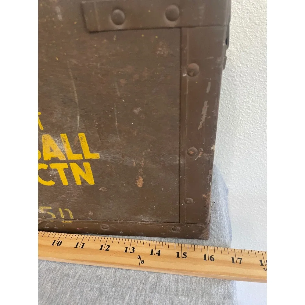 Vintage .303 Ball Mk 7 Ammo Crate Military Wooden Box Brown Fair Stenciled Latch
